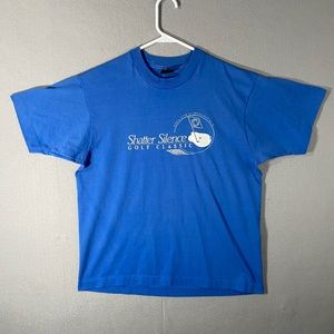 Vintage Shatter Silence Golf Classic Michigan Blue T Shirt USA Made Size Large